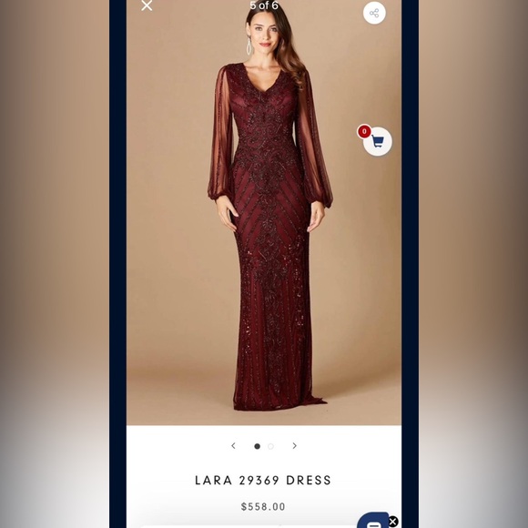 Lara Women's Burgundy Dress - Picture 1 of 5